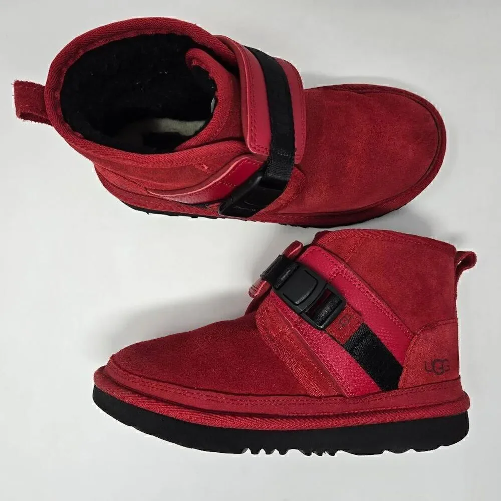 UGG NEUMEL SNAPBACK SAMBA RED SUEDE ANKLE CHUKKA BOOTS WOMENS SIZE 5 MENS SIZE 4